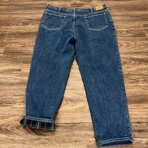 Lands'‎ End Men’s Square Rigger Flannel Lined Size 42 Regular Jeans